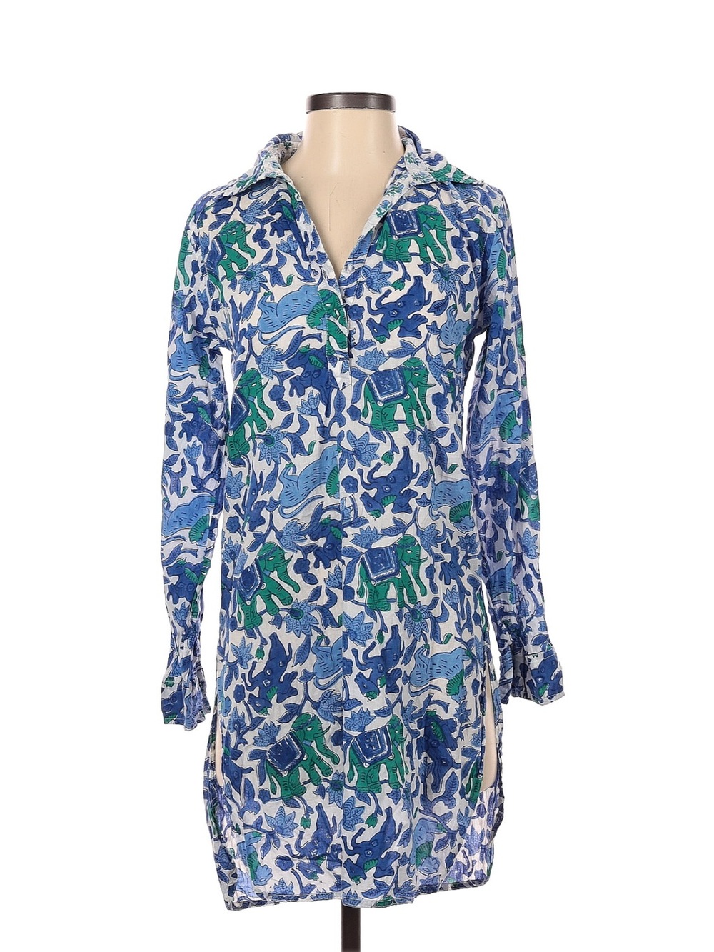 Roller Rabbit Blue & Green Animal Print Tunic